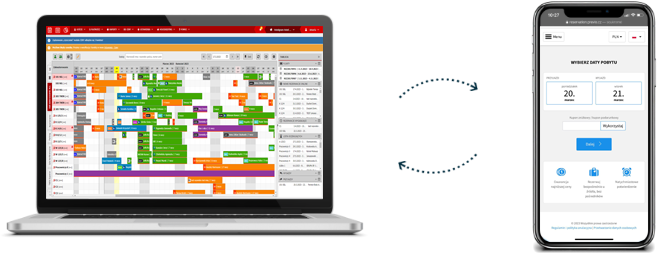 Online connection to reception software