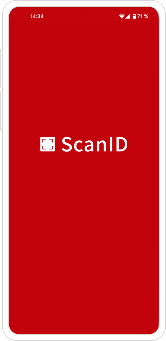 Telefon komórkowy z aplikacją ScanID 